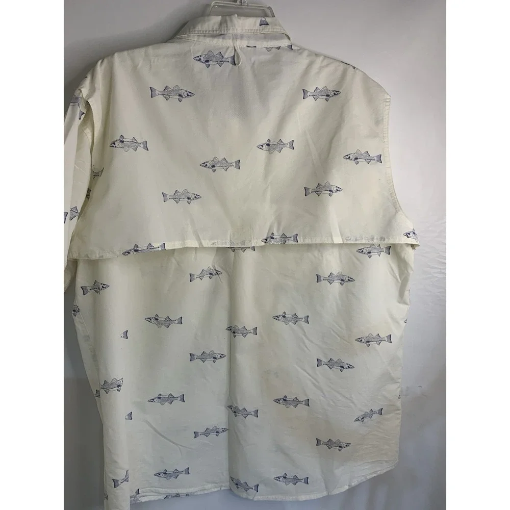 TallWoods Hawaiian Shirt Cotton Blend Men's SS Beach Size 2XL Button Fish Vented